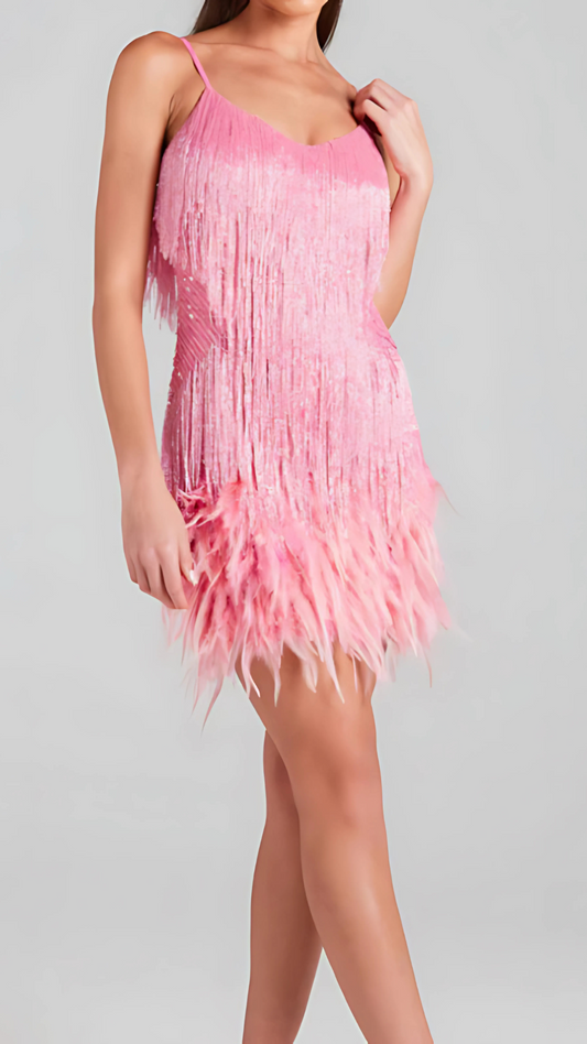 ALYSA | FRINGED MINI DRESS