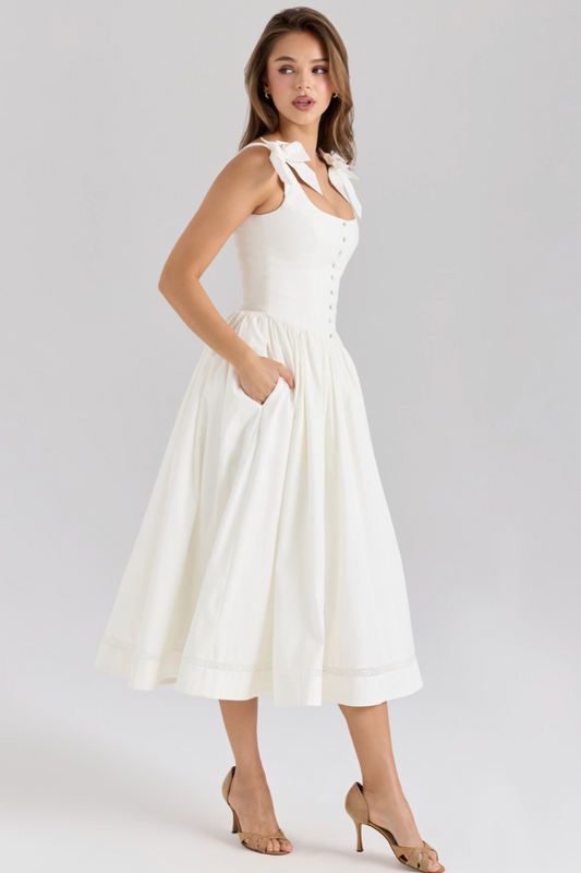 LILLIA | BOW MIDI DRESS