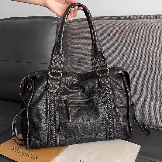 Soline vintage vegan leather shoulder bag