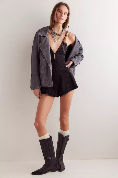DAZED | DENIM ROMPER